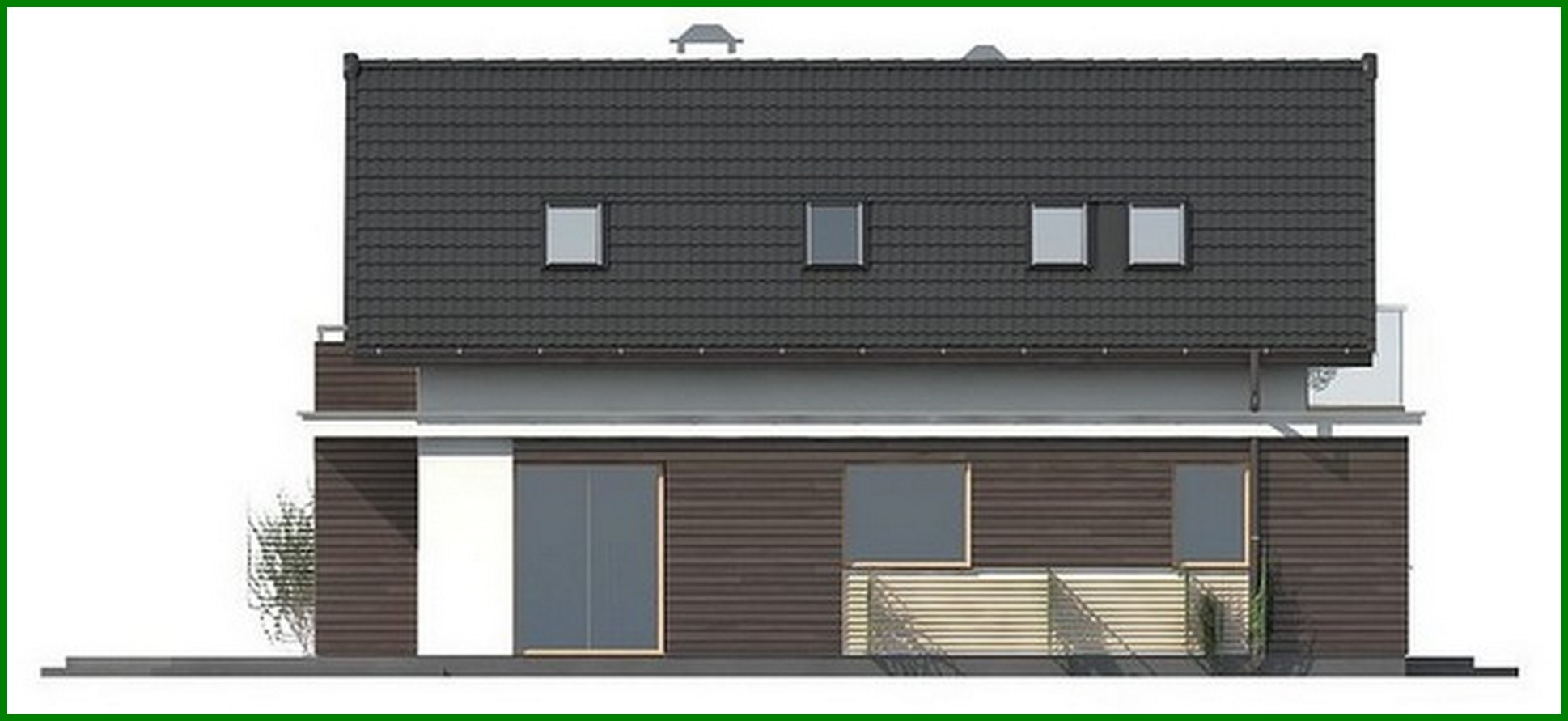 Visualization gallery - Project of a house with an attic for a narrow plot