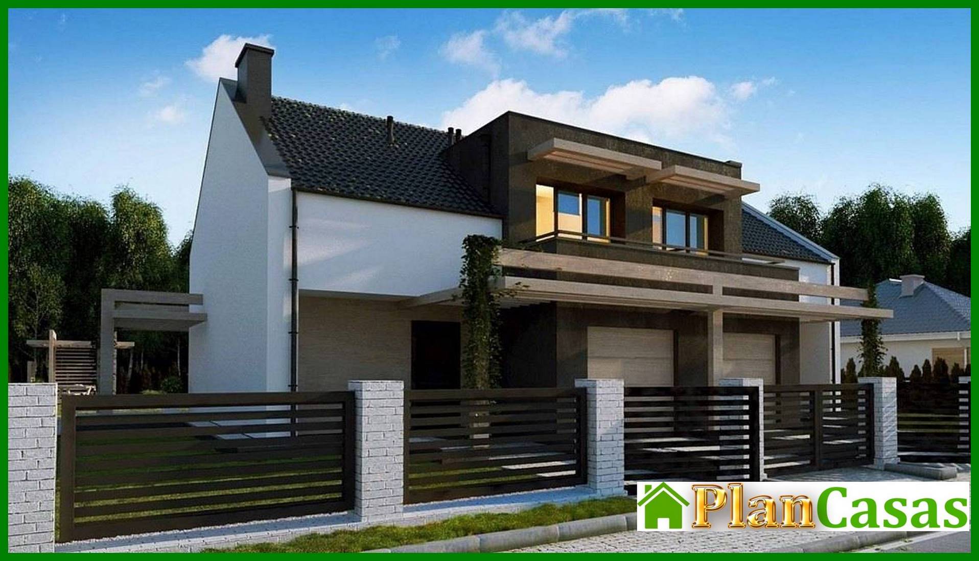 Visualization gallery - Cottage with elements of cubism in architecture