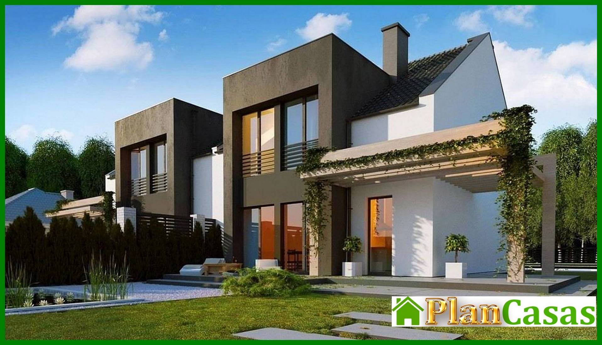 Visualization gallery - Cottage with elements of cubism in architecture