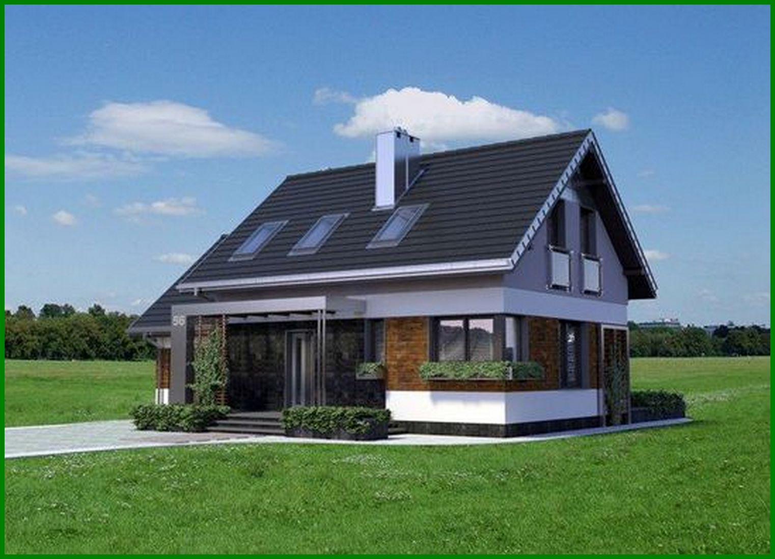 Visualization gallery - Attic Three-Bedroom Garage House