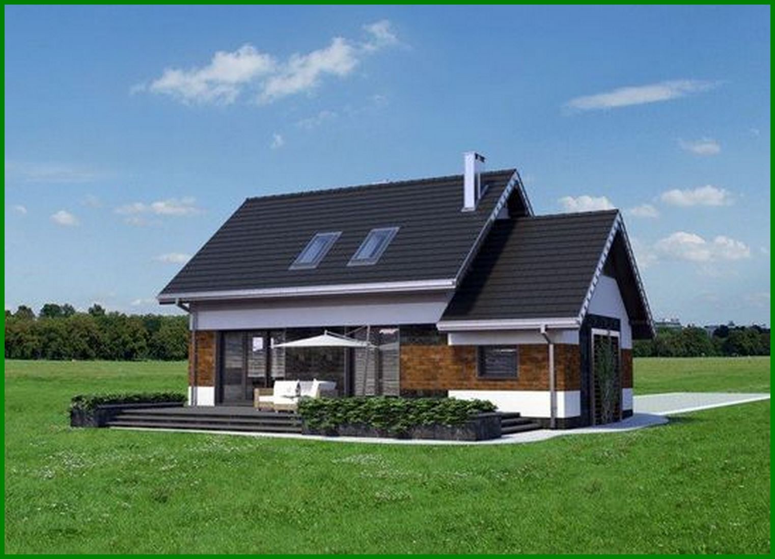 Visualization gallery - Attic Three-Bedroom Garage House