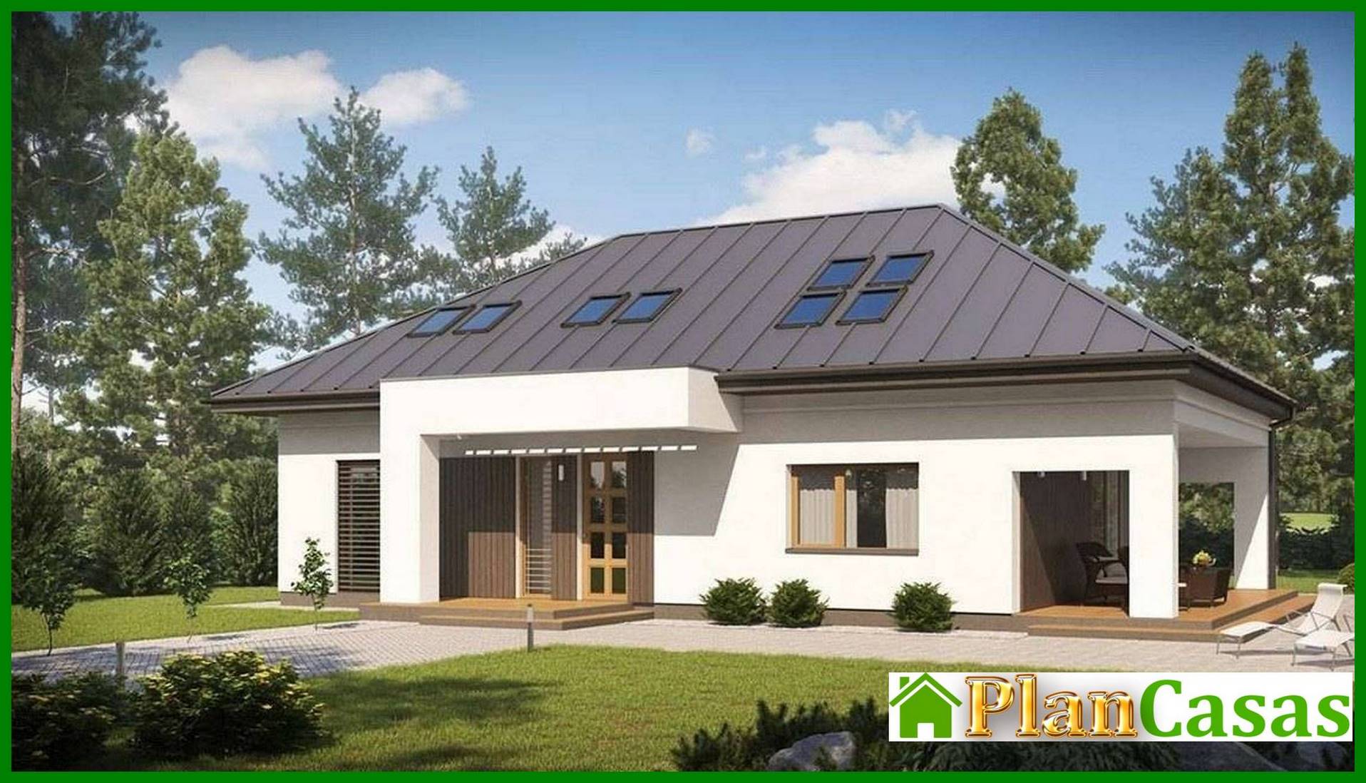 Project version with a modern facade house plan