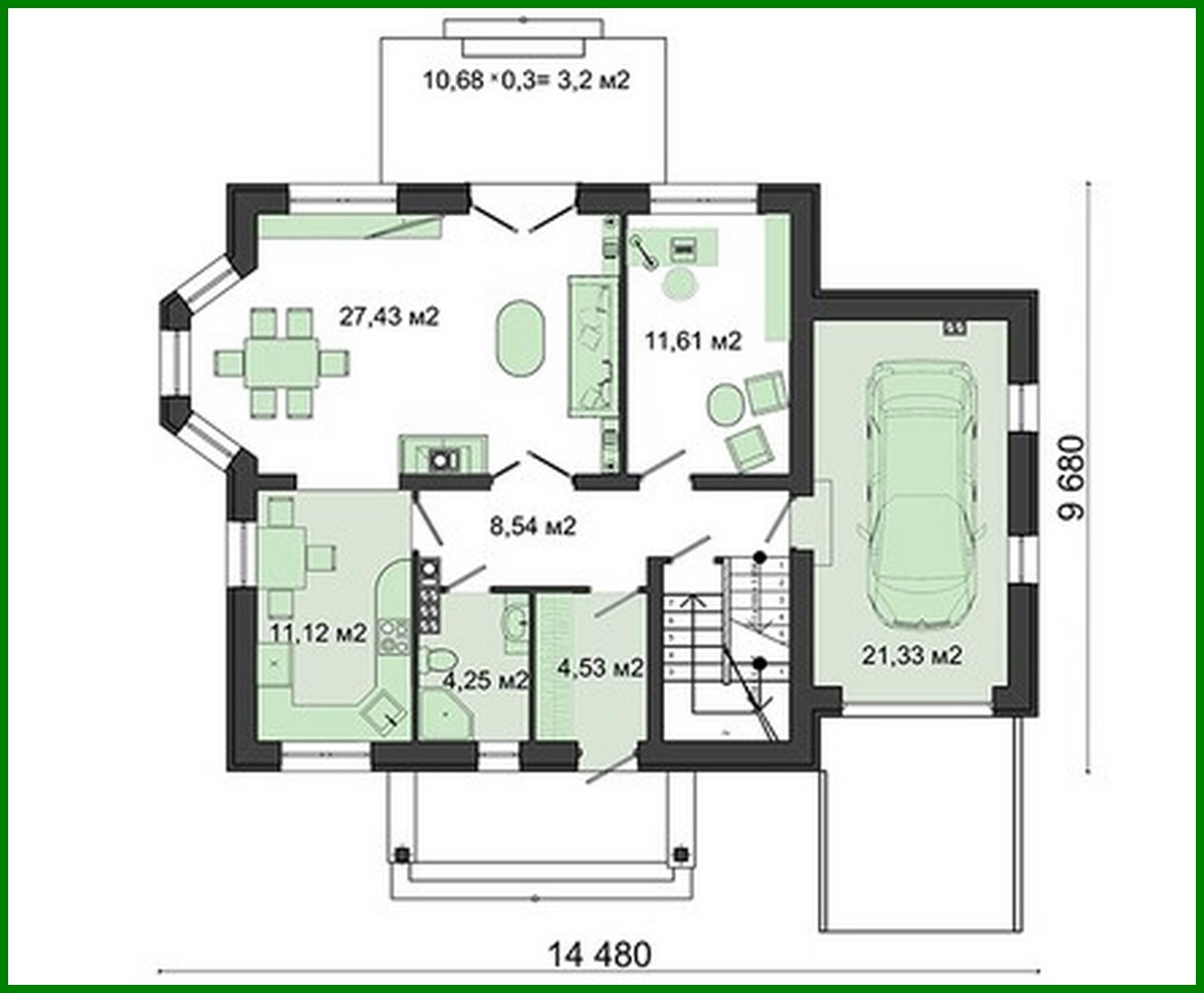 Visualization gallery - A project of a beautiful country house with an area of ​​200 m²