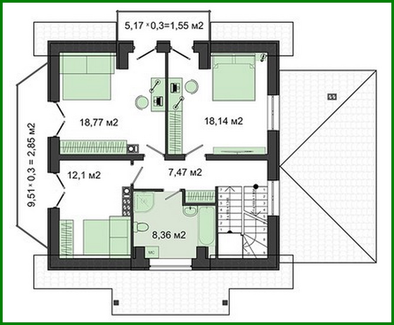 Visualization gallery - A project of a beautiful country house with an area of ​​200 m²