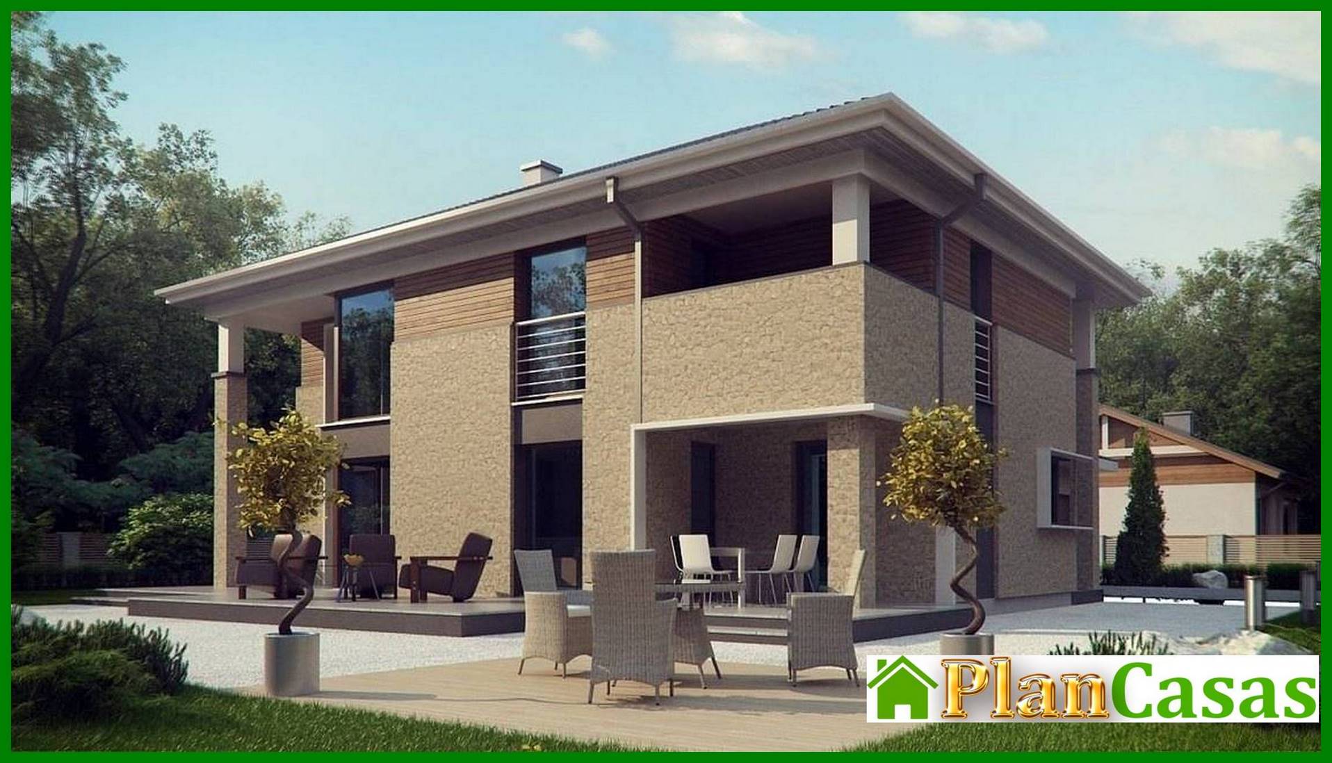 Visualization gallery - The project of a modern comfortable estate with a bathhouse on the ground floor