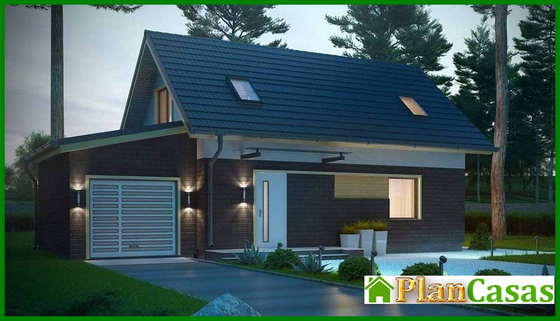 Visualization gallery - A project of a small neat cottage with a garage and an attic