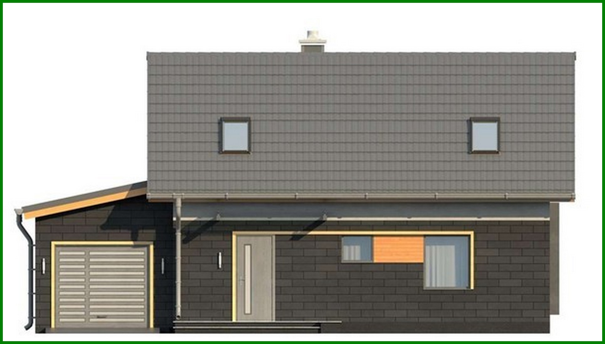 Visualization gallery - A project of a small neat cottage with a garage and an attic