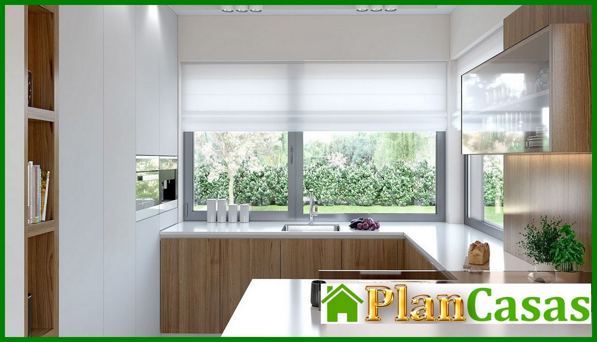 Visualization gallery - Modern one-story mansion with a garage for two cars