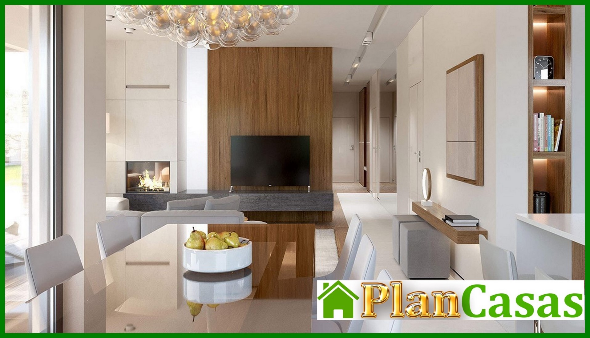 Visualization gallery - Modern one-story mansion with a garage for two cars