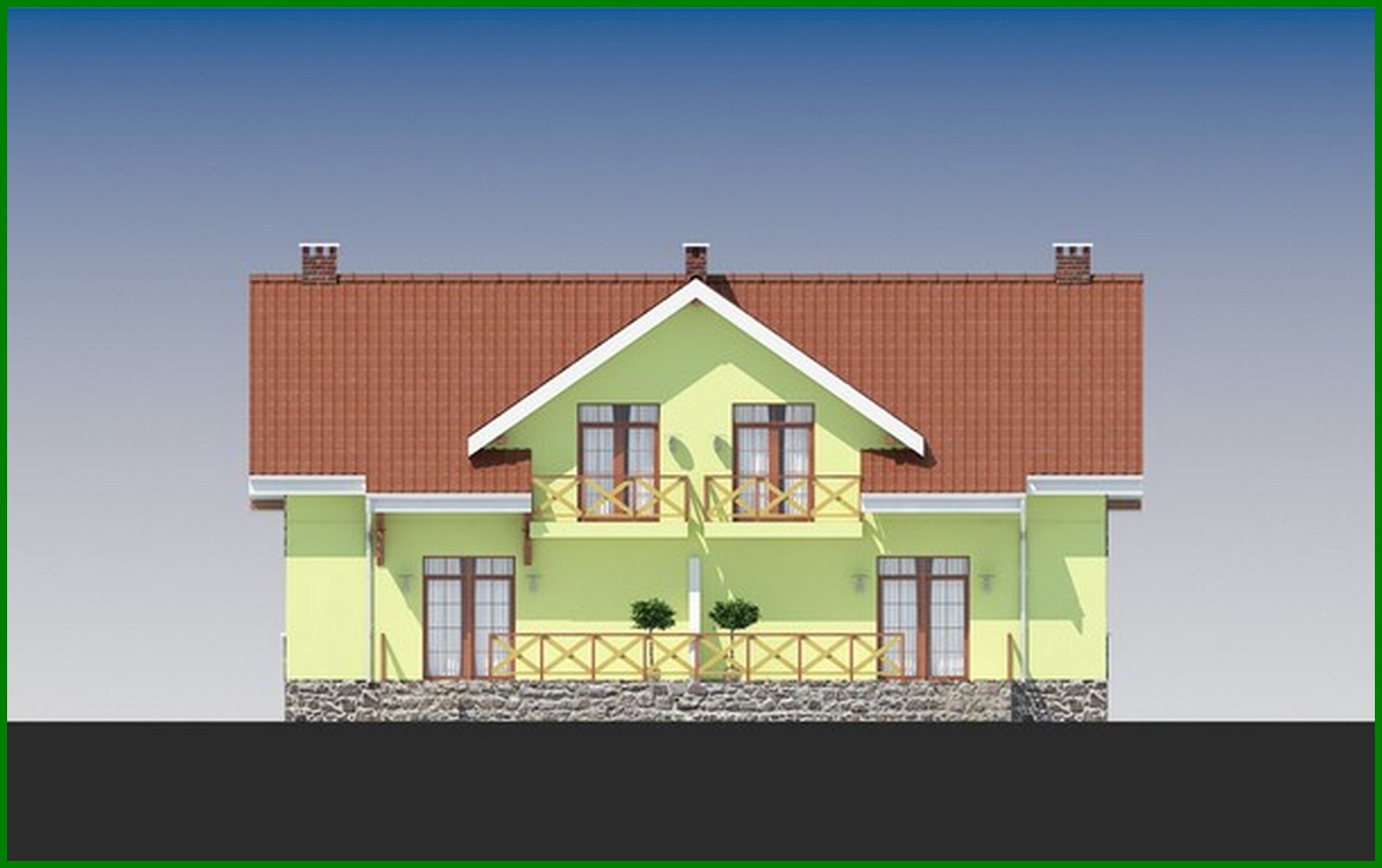 Visualization gallery - Exquisite stylish 1.5-story cottage