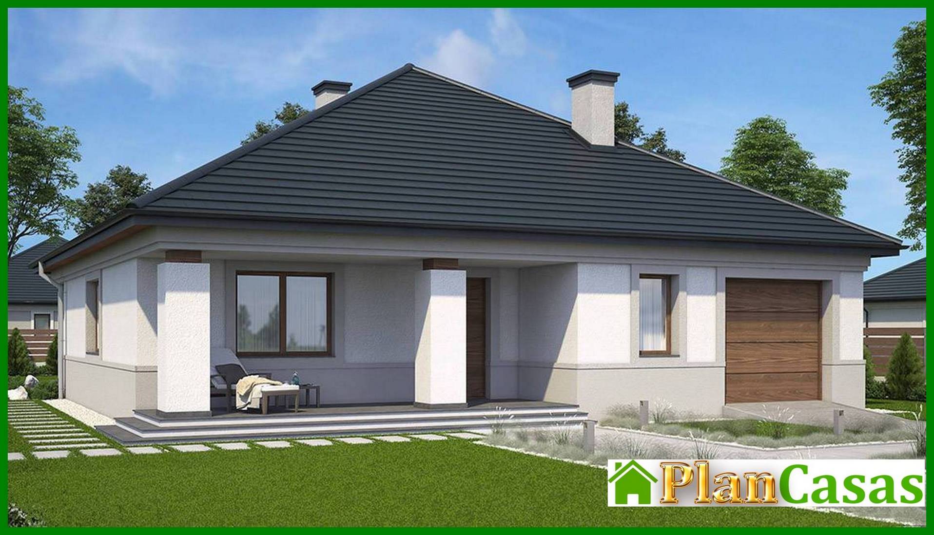 Visualization gallery - One-story house with a garage and three bedrooms