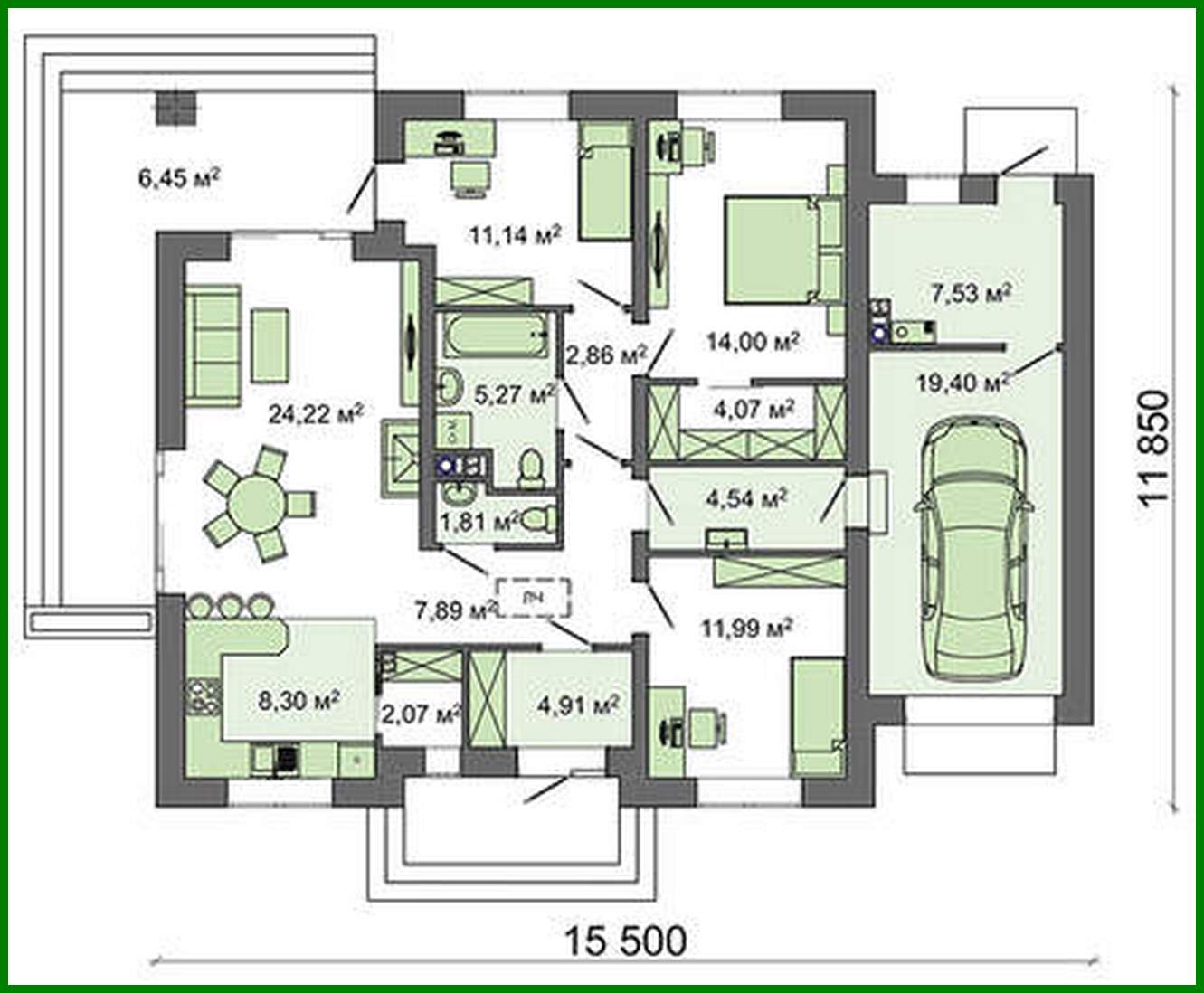 Visualization gallery - Project of a colorful residential building with a built-in garage