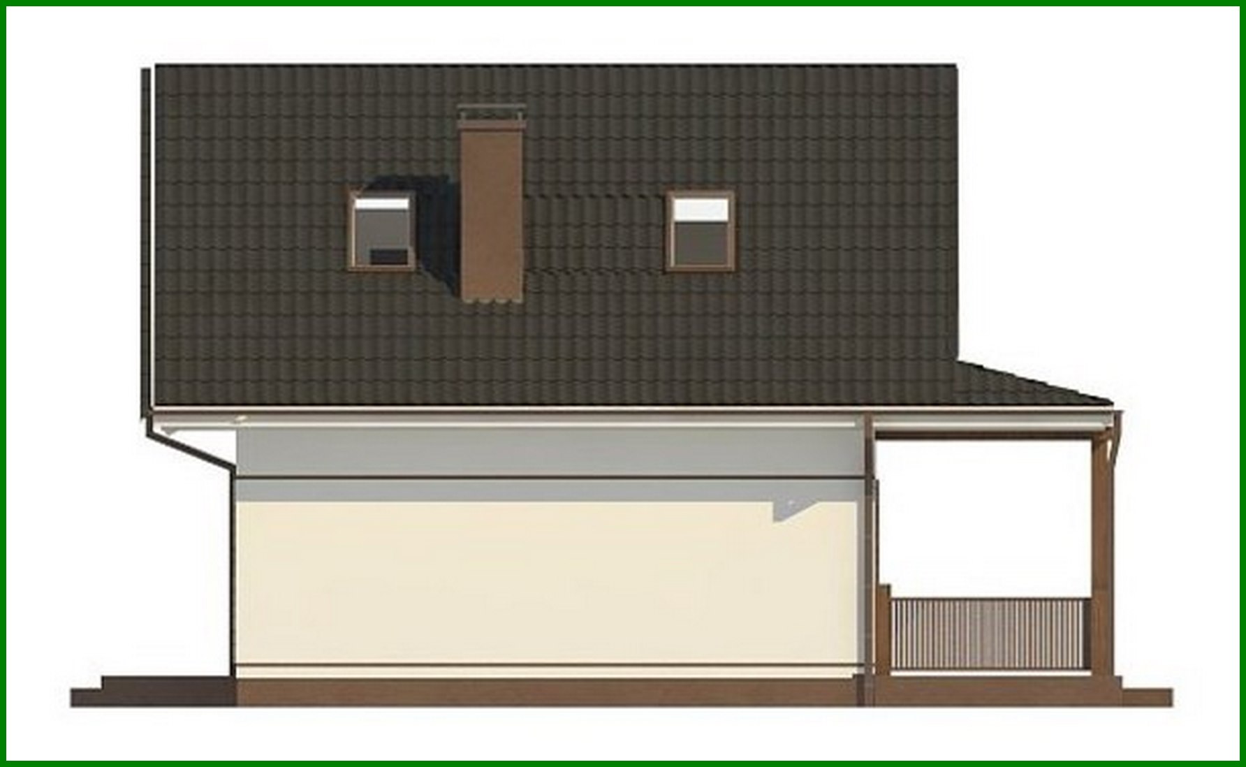 Visualization gallery - Compact cottage with an attic 80 m²