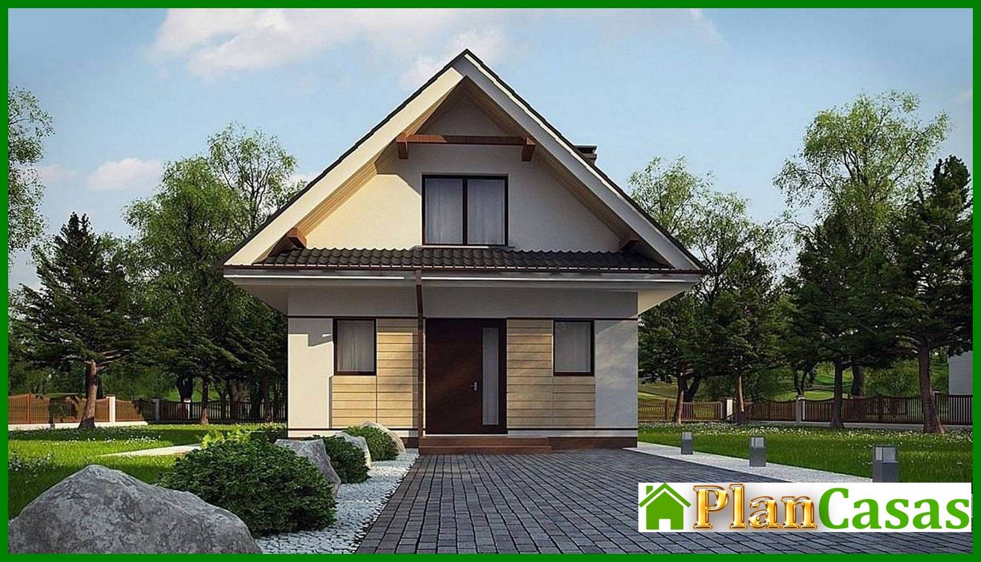 Visualization gallery - Compact cottage with an attic 80 m²