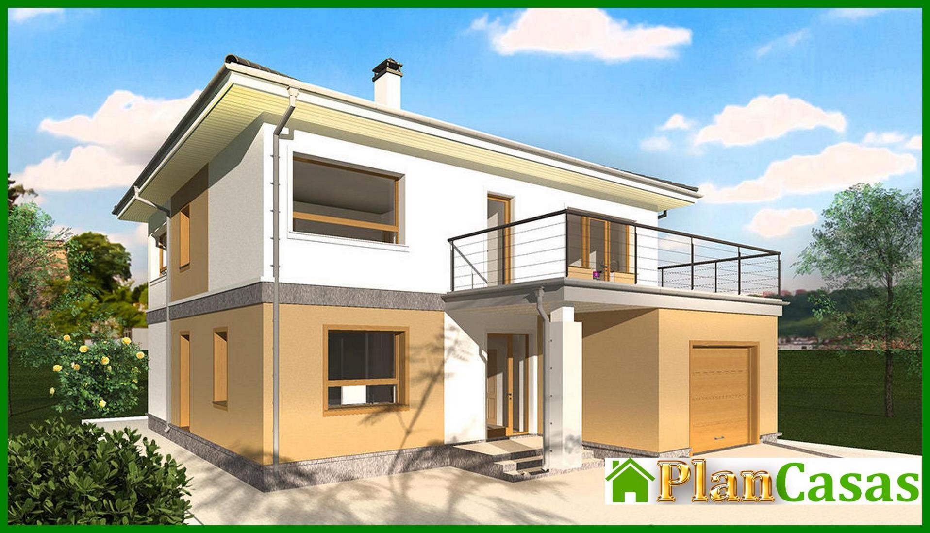 Visualization gallery - Project of a two-story cottage in bright colors with a spacious terrace