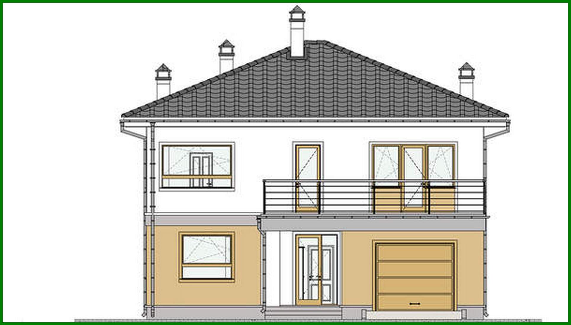 Visualization gallery - Project of a two-story cottage in bright colors with a spacious terrace