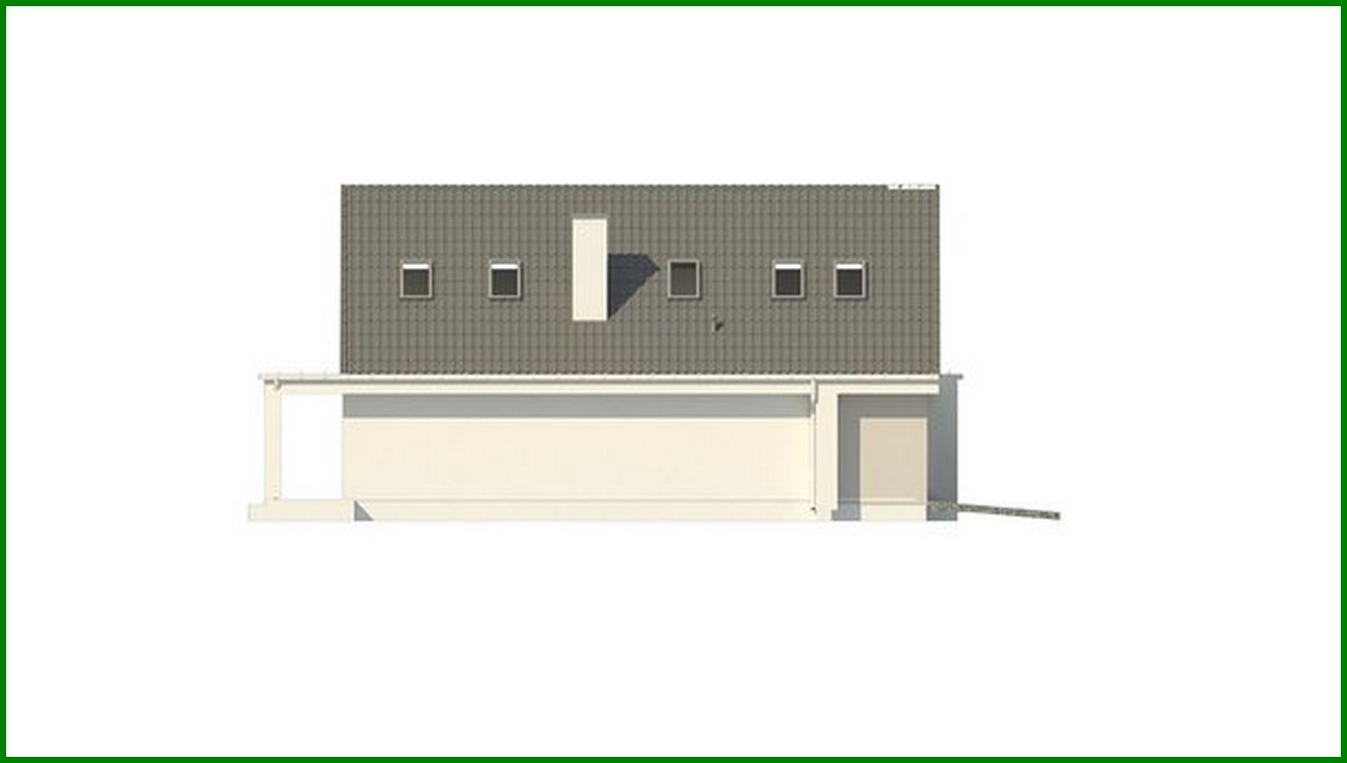 Visualization gallery - Modern project of a house with an attic for a narrow plot