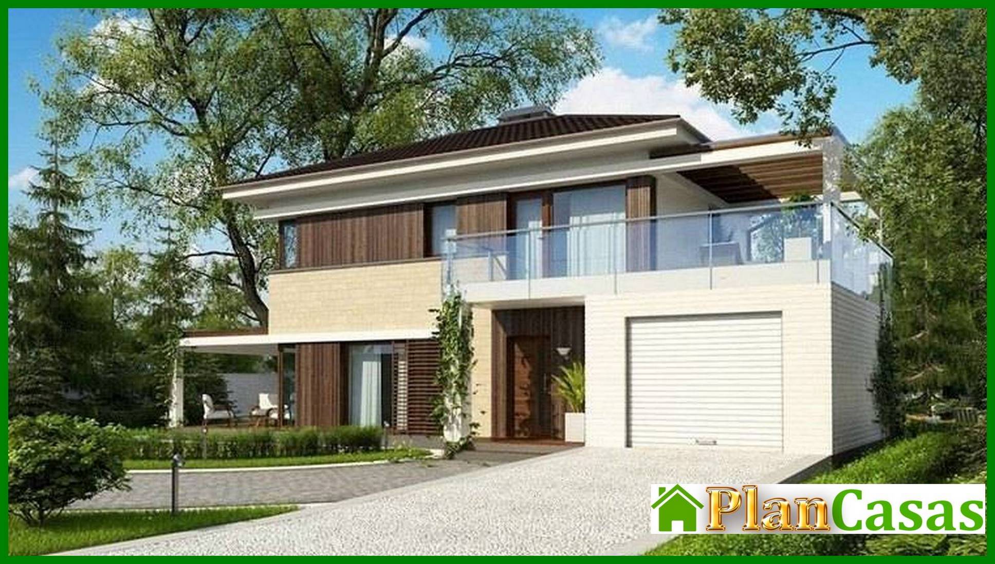 Visualization gallery - The project of a two-storey modern cottage with a garage