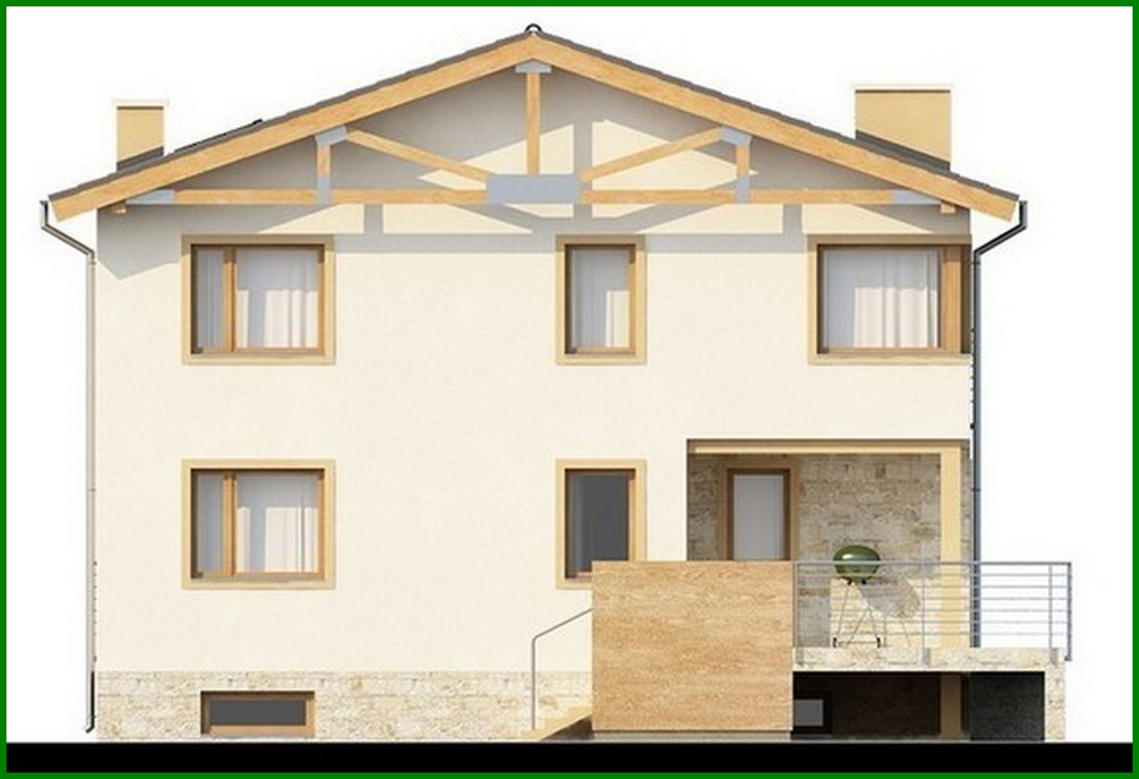 Visualization gallery - The project of a two-story house with a basement