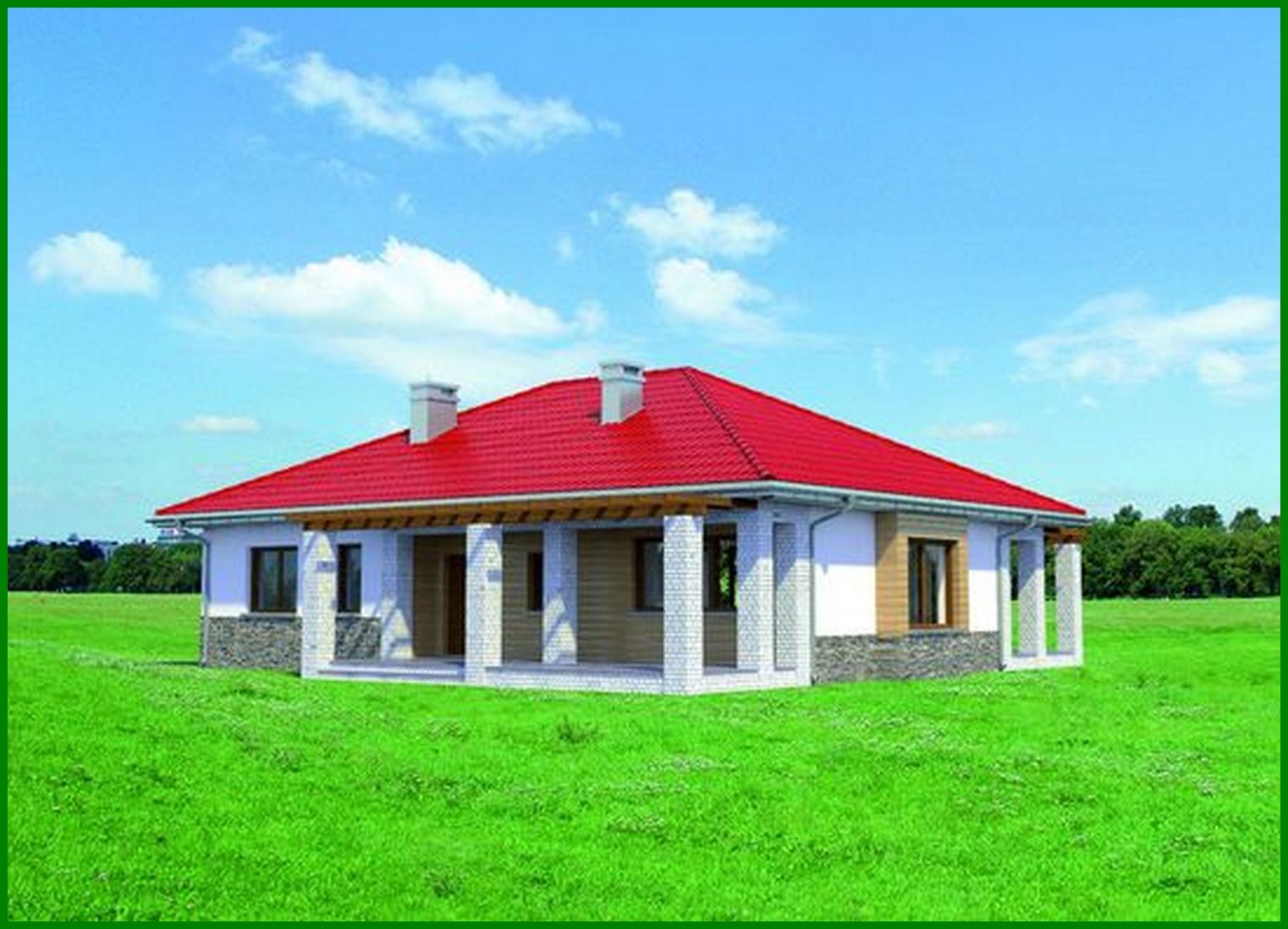 Visualization gallery - One-story nice Mediterranean-style cottage