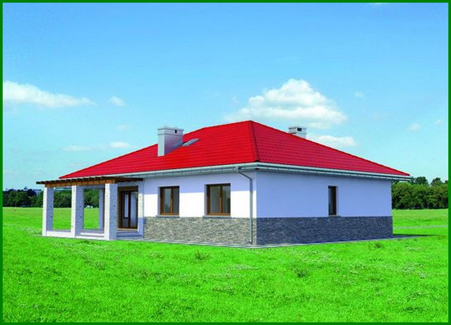 Visualization gallery - One-story nice Mediterranean-style cottage