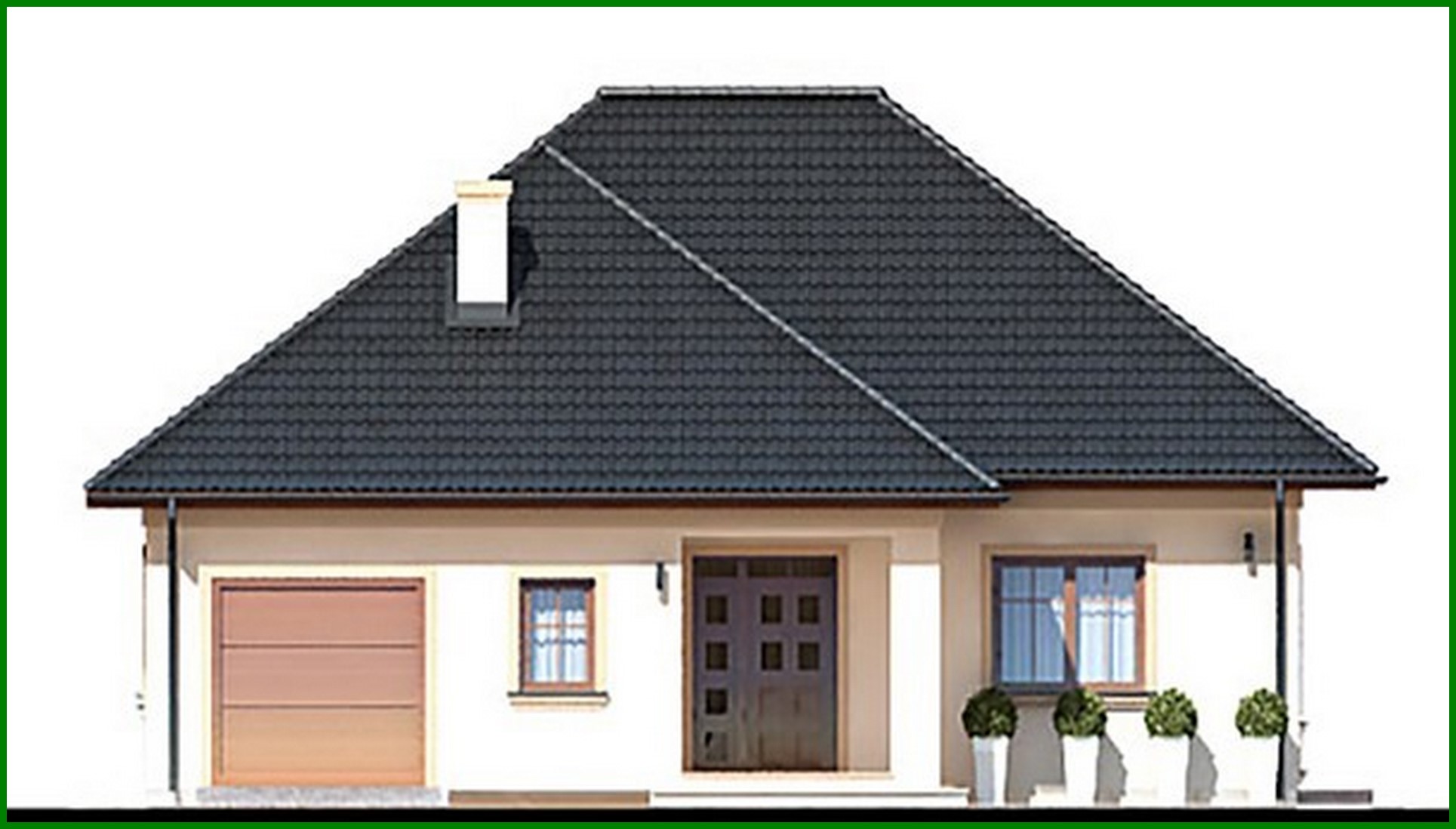 Visualization gallery - The project of a one-story residential building with a spacious seating area