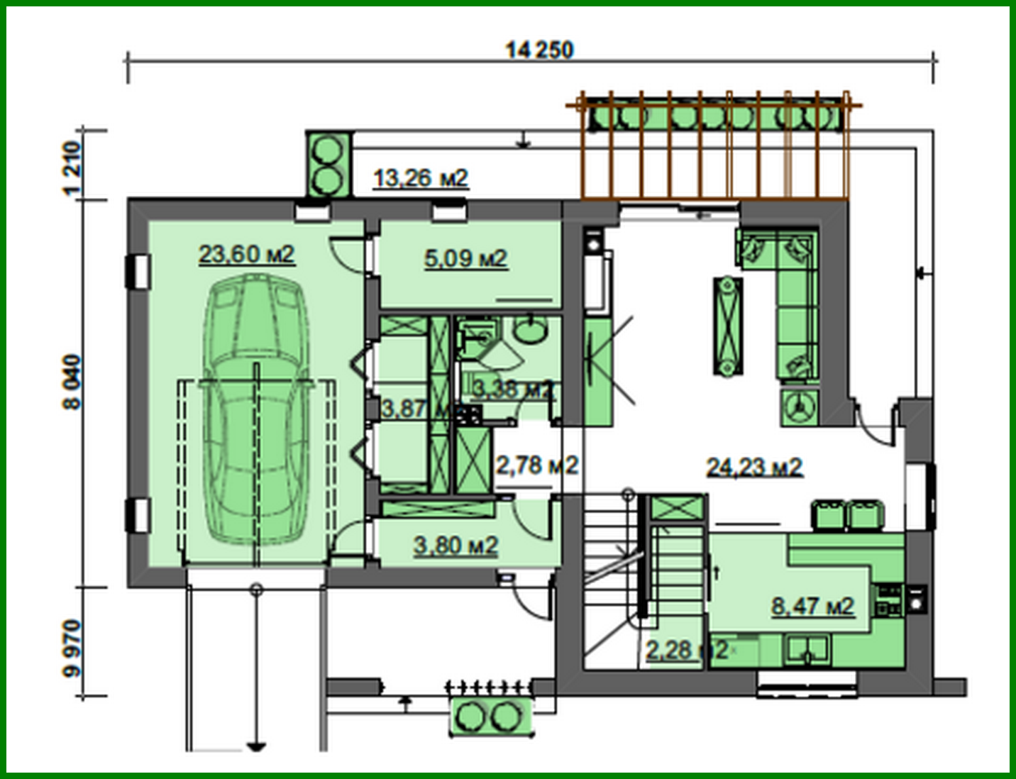 Visualization gallery - Spacious attic 4-bedroom apartment building