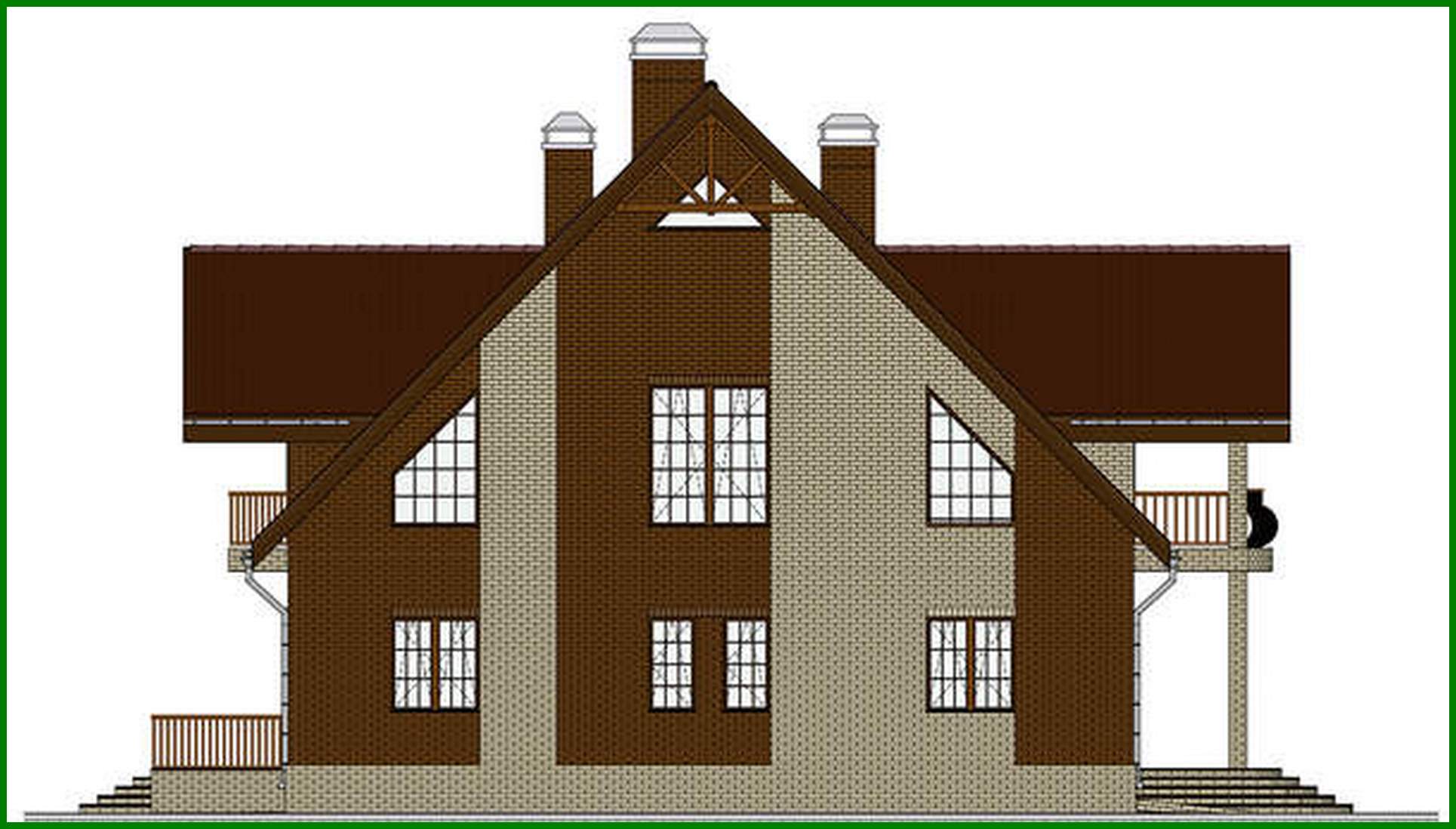 Visualization gallery - Project of a picturesque residential building with chocolate decor