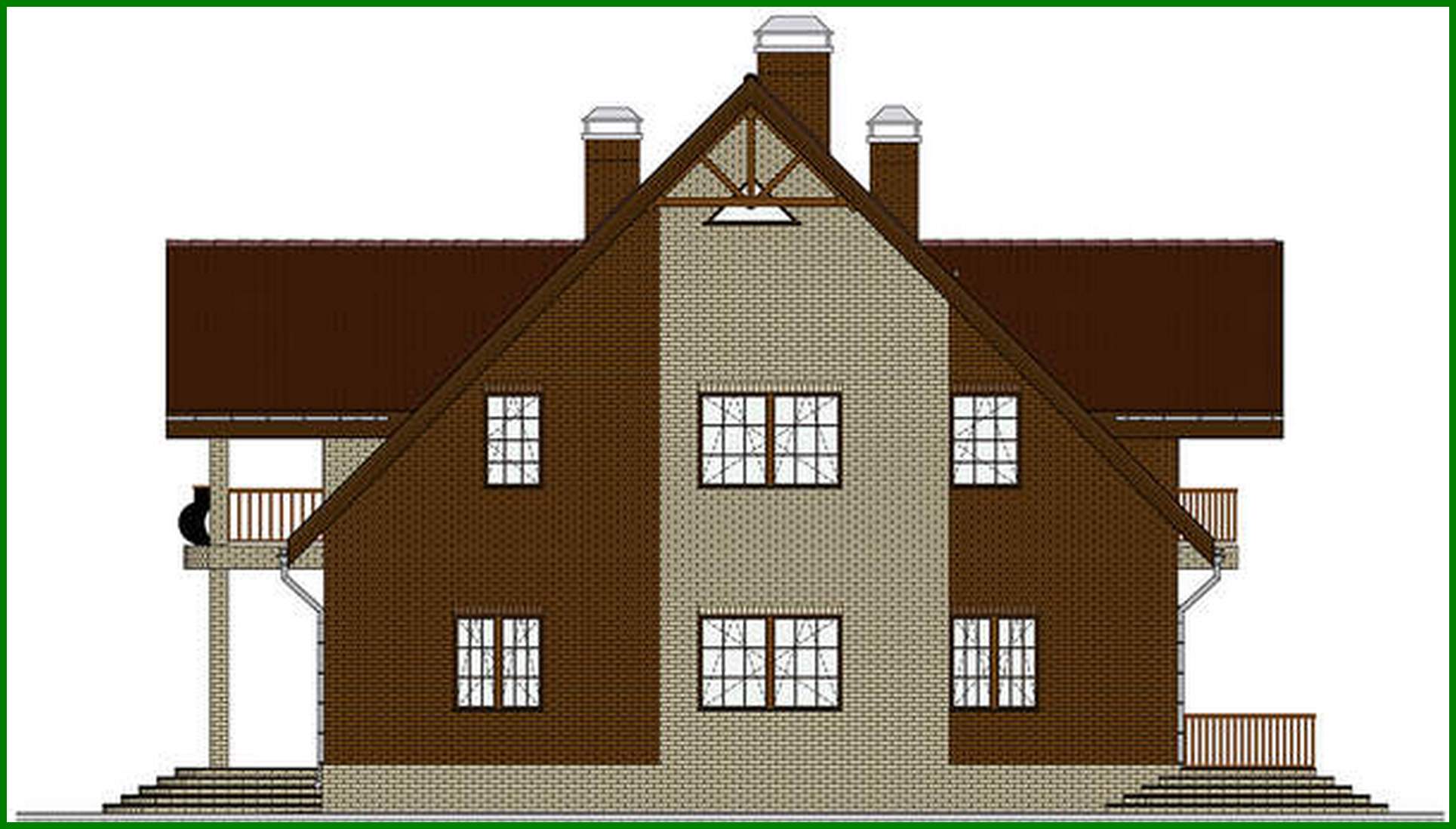 Visualization gallery - Project of a picturesque residential building with chocolate decor