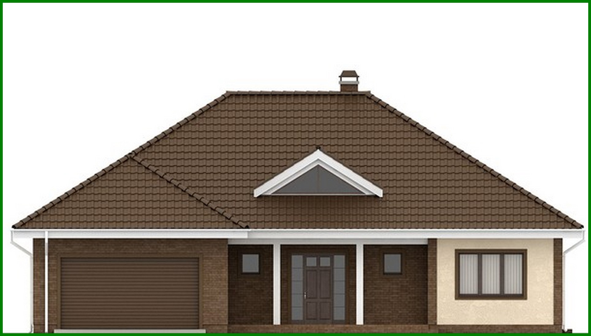 Visualization gallery - House project with frontal garage for two cars