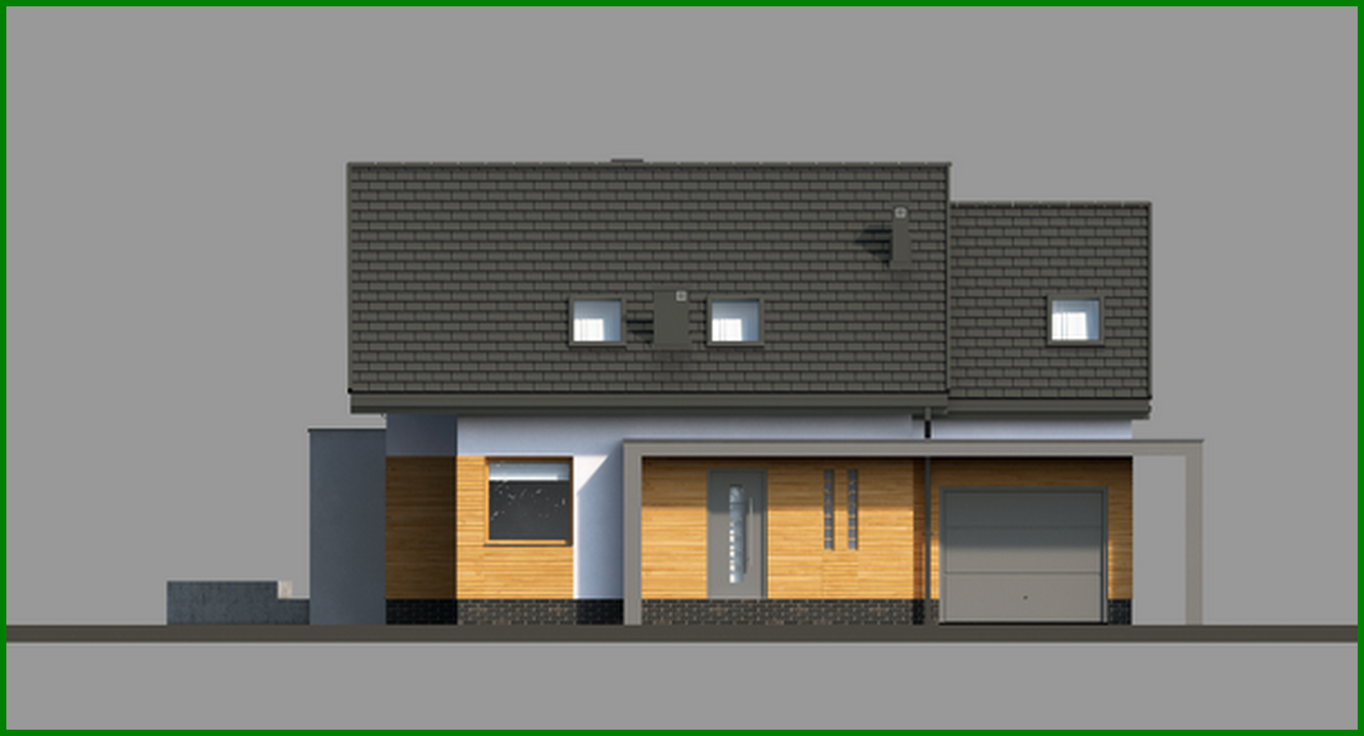 Visualization gallery - Stylish residential building with attic