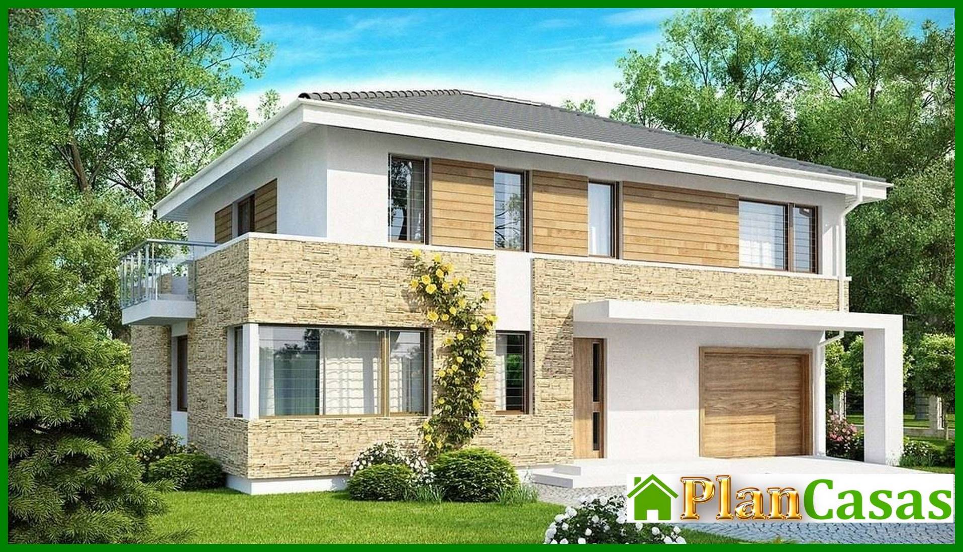 Visualization gallery - The project of a modern two-story cottage