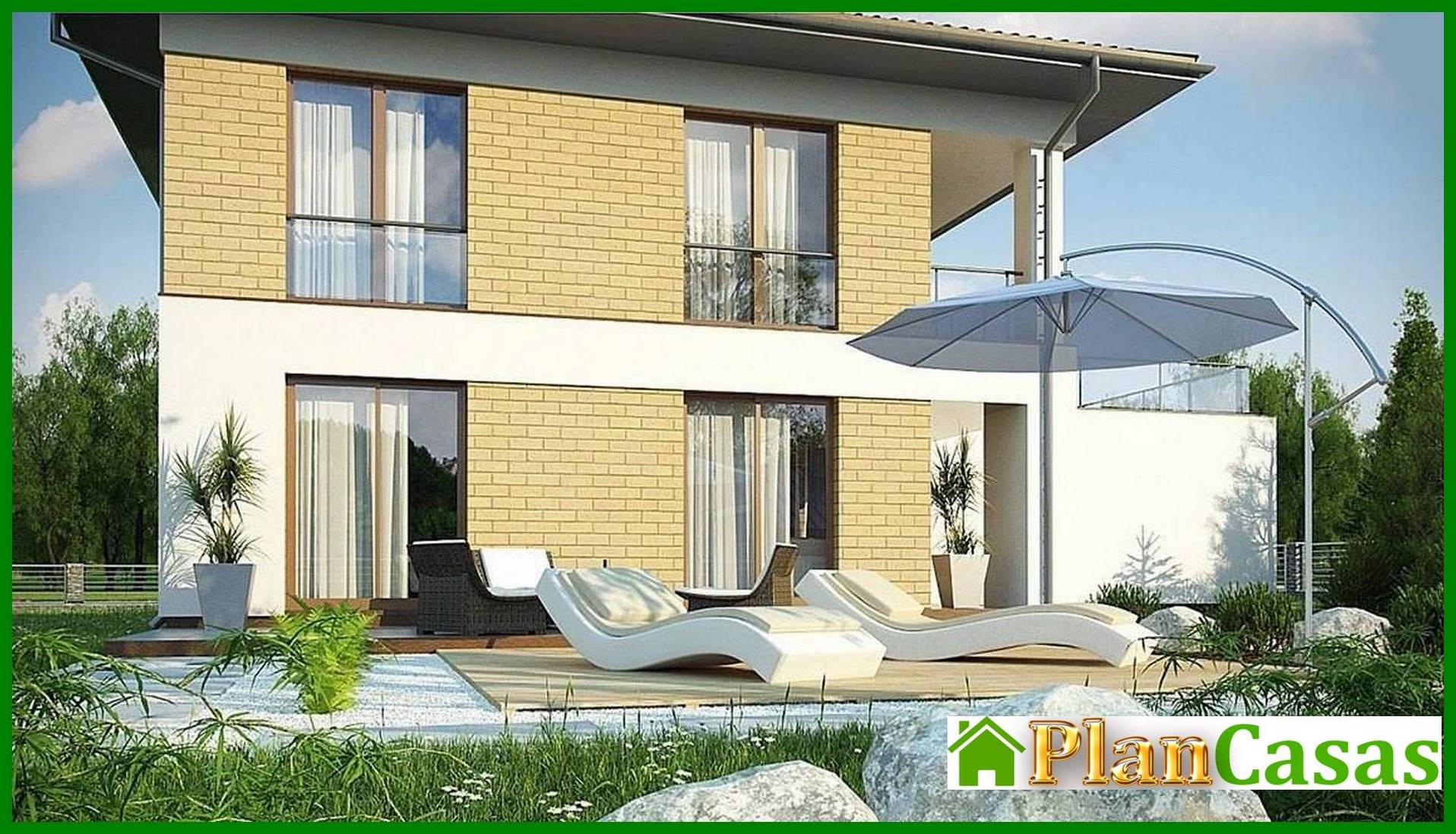 Visualization gallery - Small two-story cottage with an extension garage