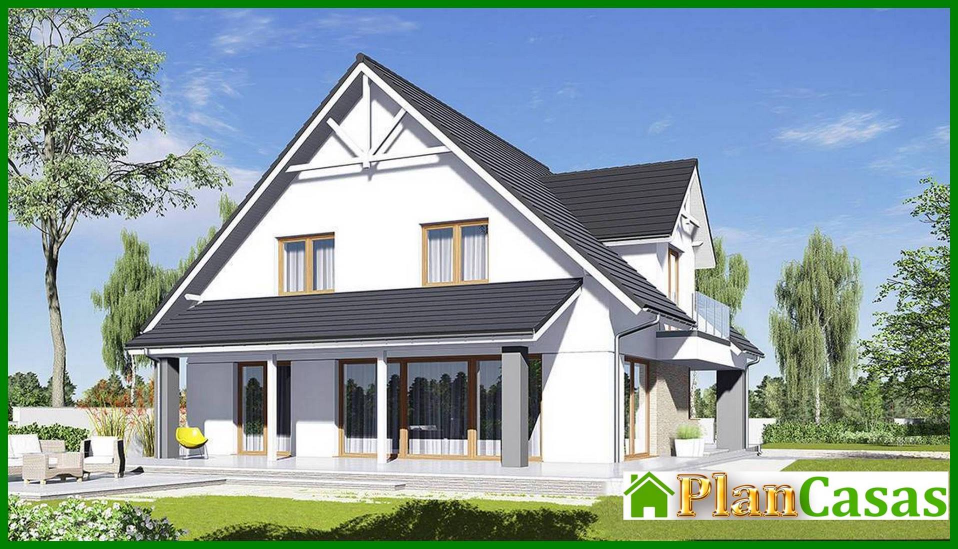 Beautiful two-story house with a garage for two cars house plan