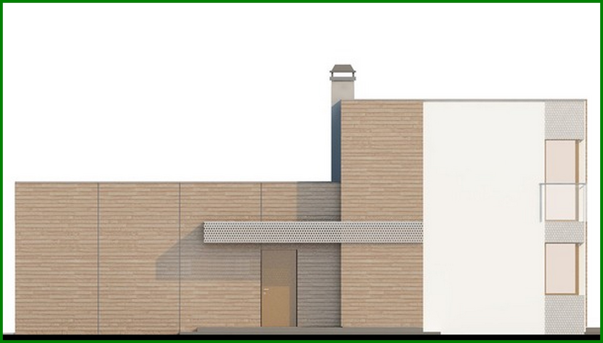 Visualization gallery - The project of a two-story modernist house with a terrace above the garage