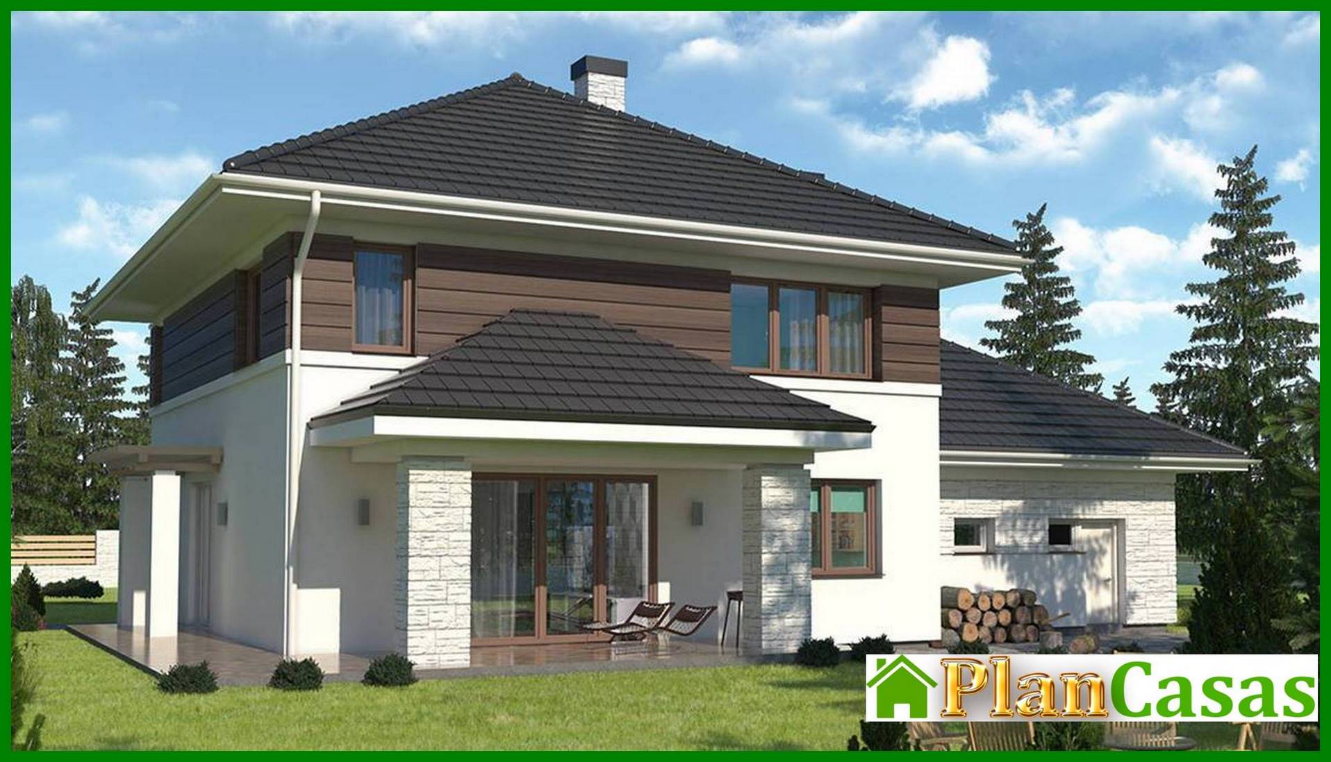 Five-bedroom townhouse with spacious garage house plan