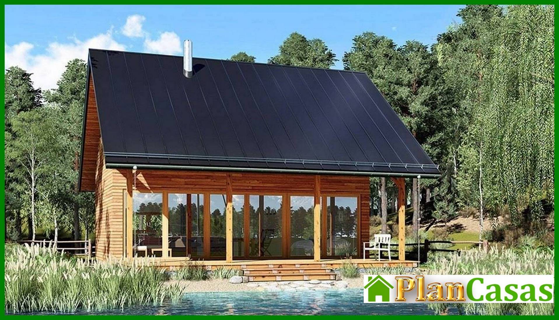 Visualization gallery - Country house decorated with wood