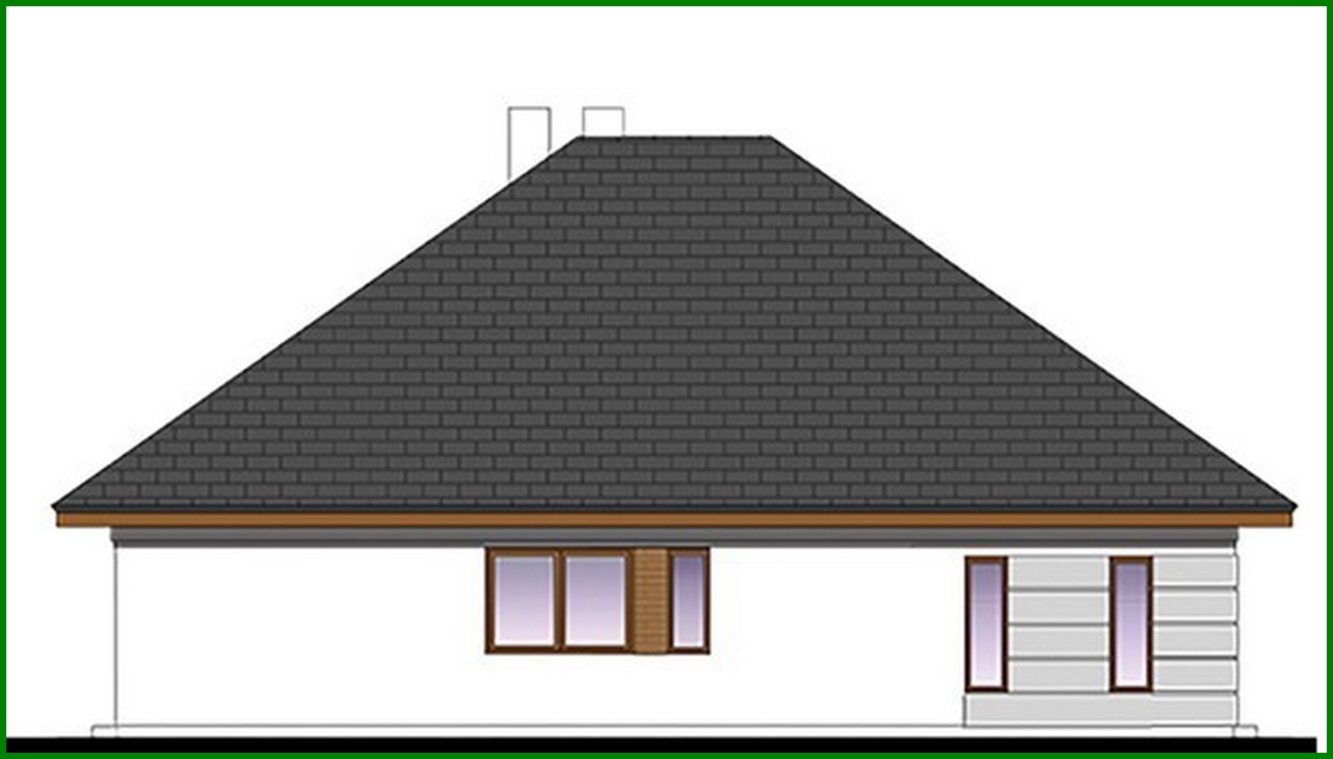 Visualization gallery - One-floor house project with four bedrooms and an office