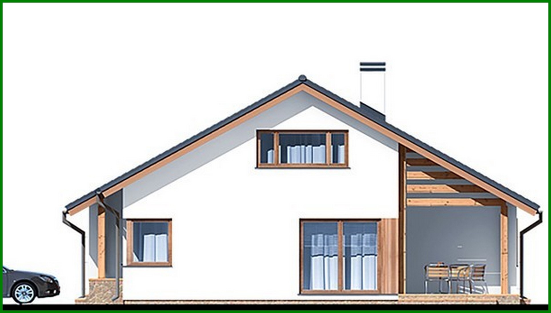 Visualization gallery - Modern house with an attic and a garage