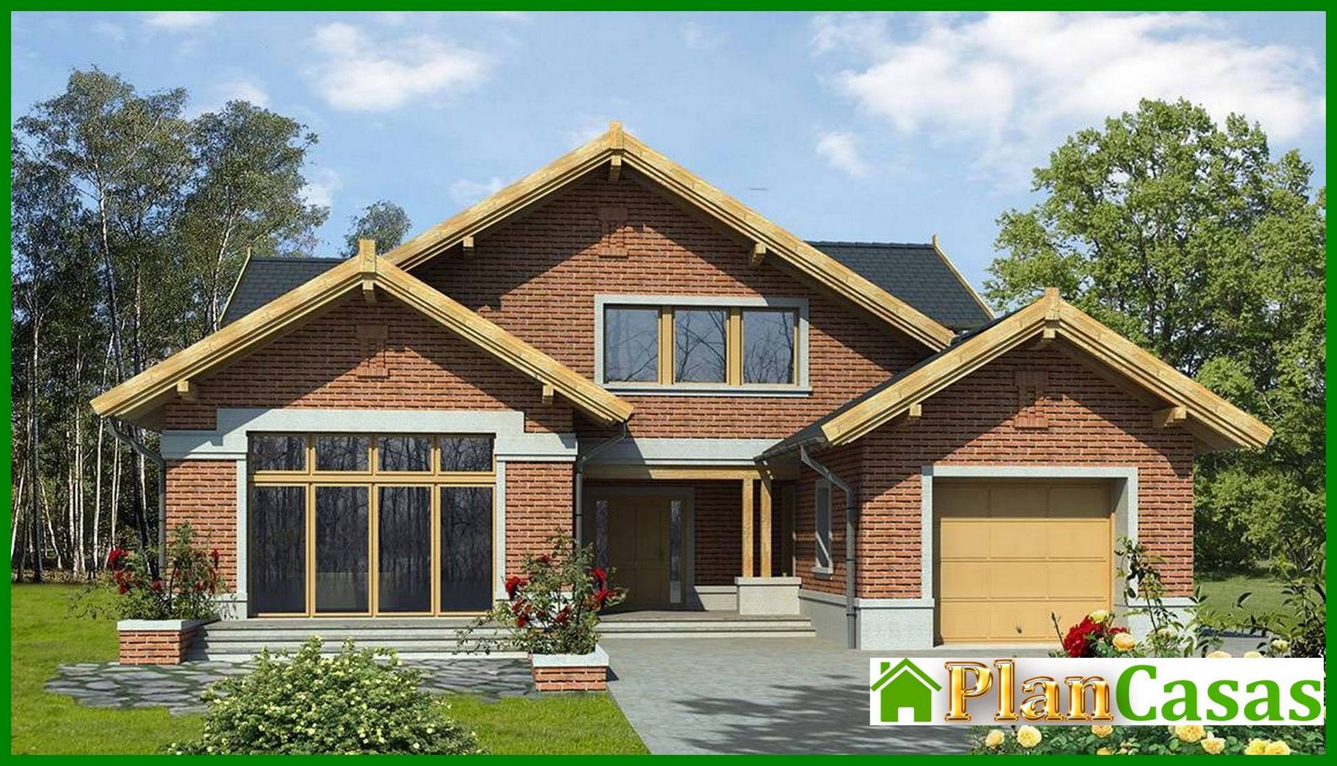 Visualization gallery - Two-story cottage with a living room and a garage