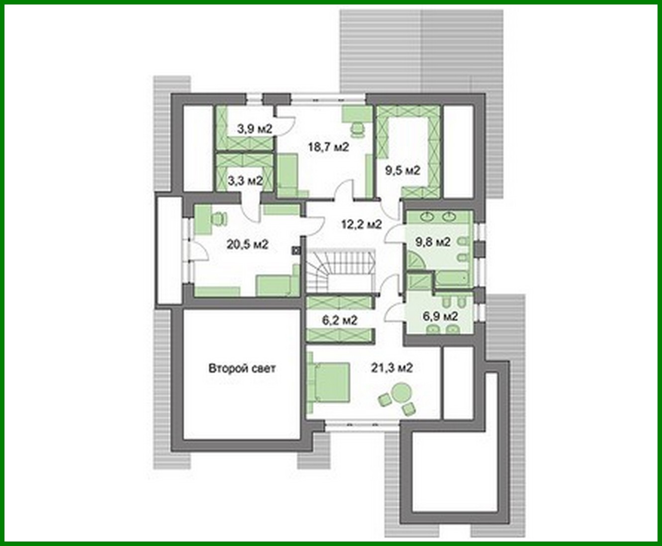 Visualization gallery - Two-story cottage with a living room and a garage
