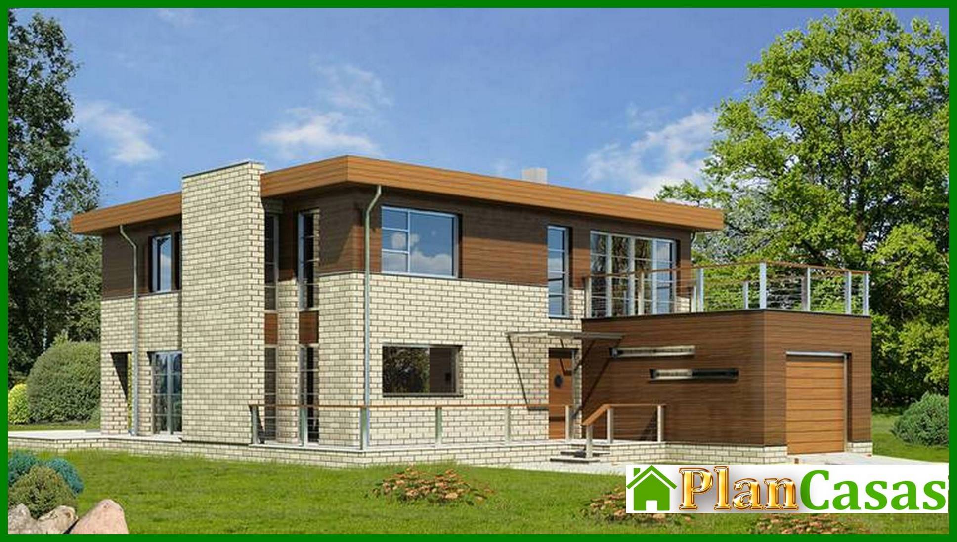 Visualization gallery - A chic house decorated with brick and wood