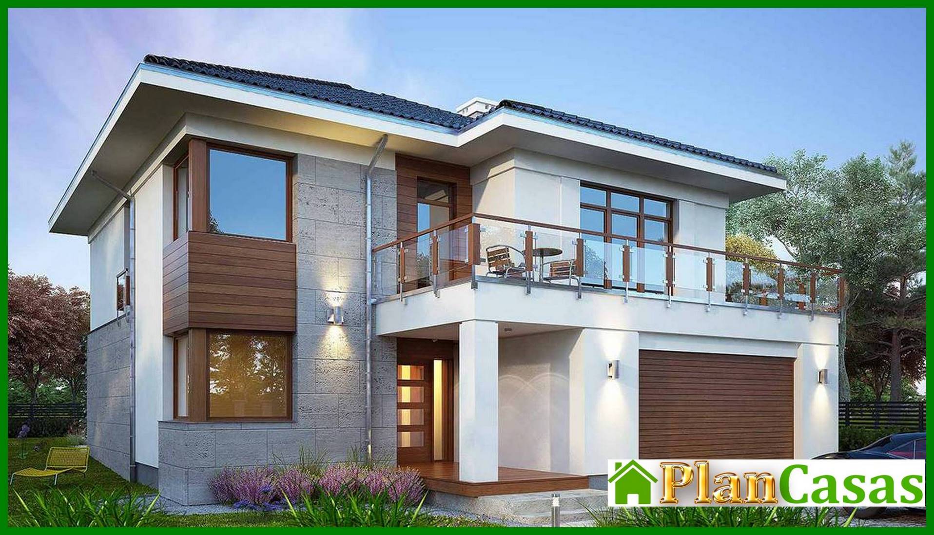 Beautiful house with a large terrace house plan