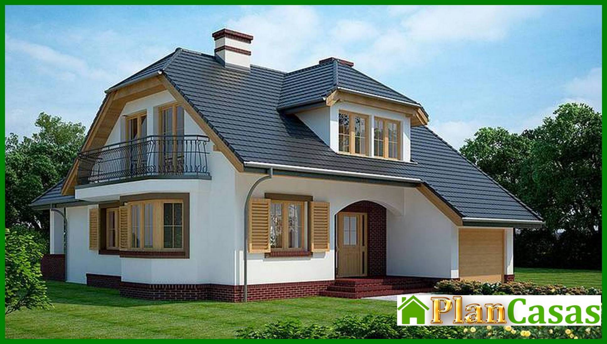 Classic two-story house with a garage house plan