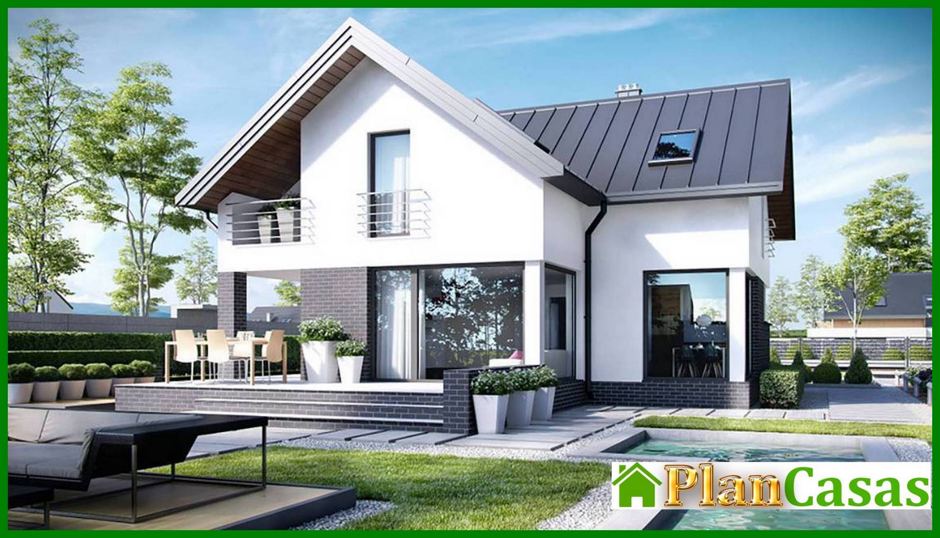 Visualization gallery - Elegant house with open terraces and balconies