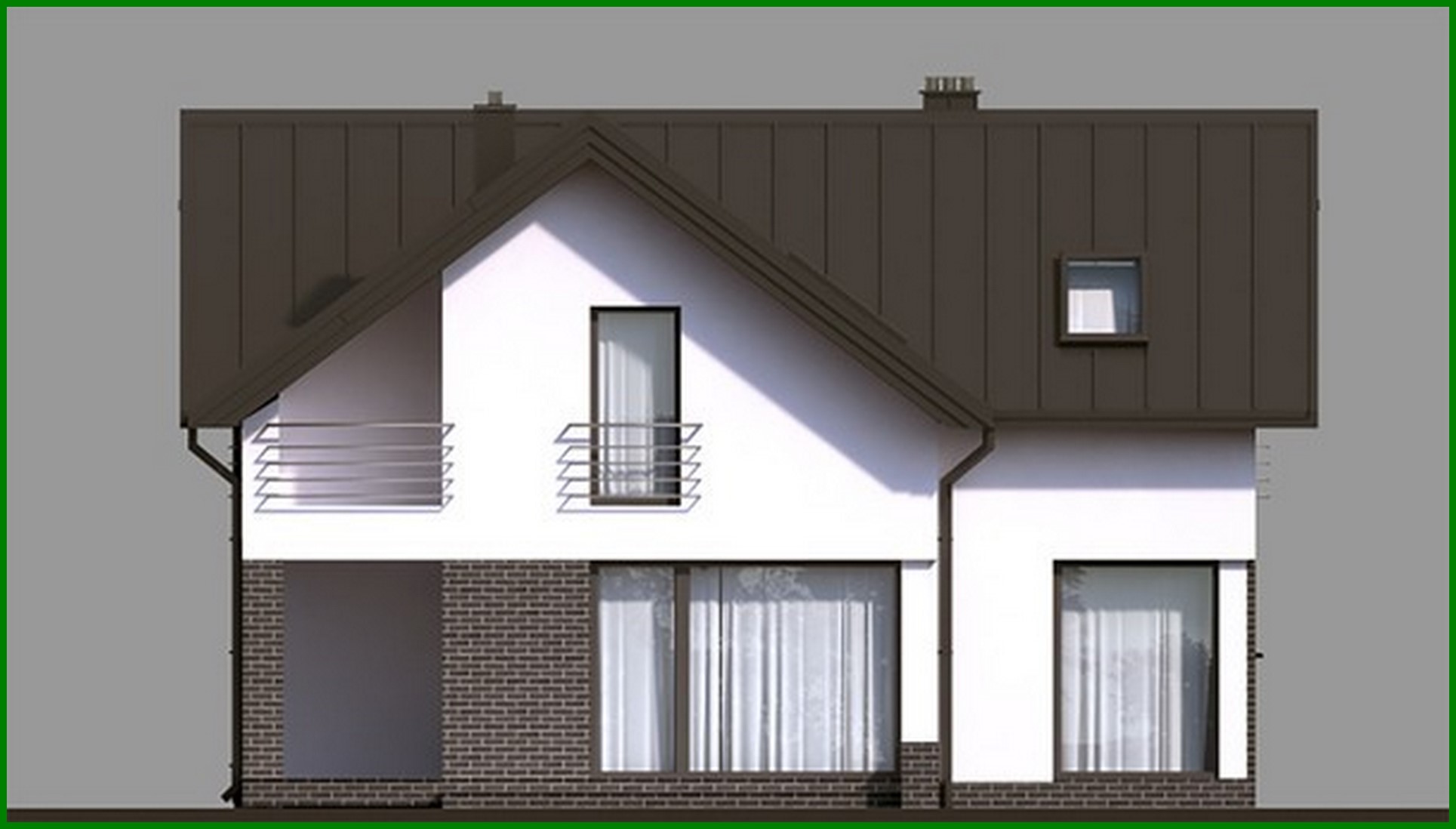 Visualization gallery - Elegant house with open terraces and balconies