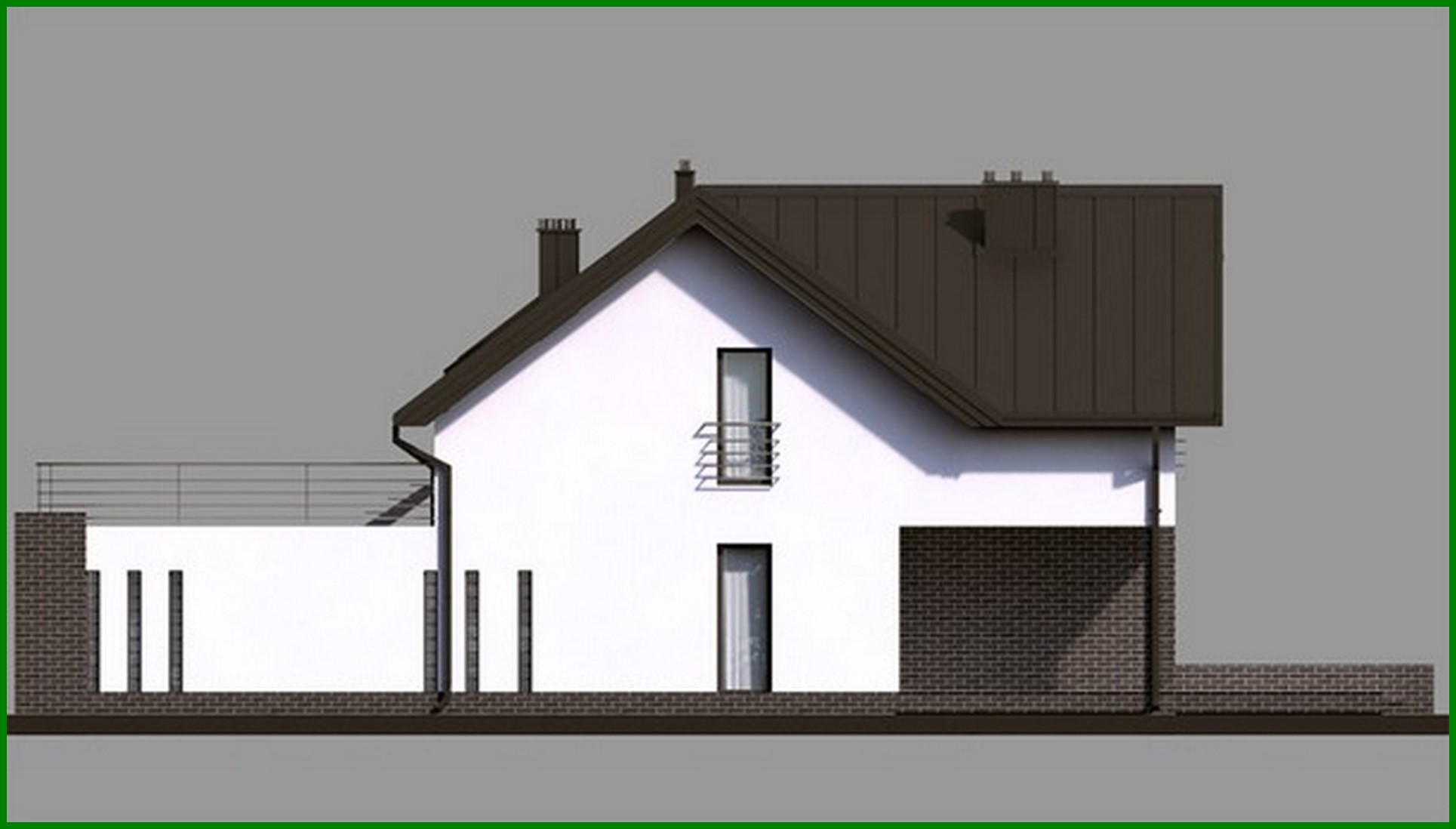 Visualization gallery - Elegant house with open terraces and balconies