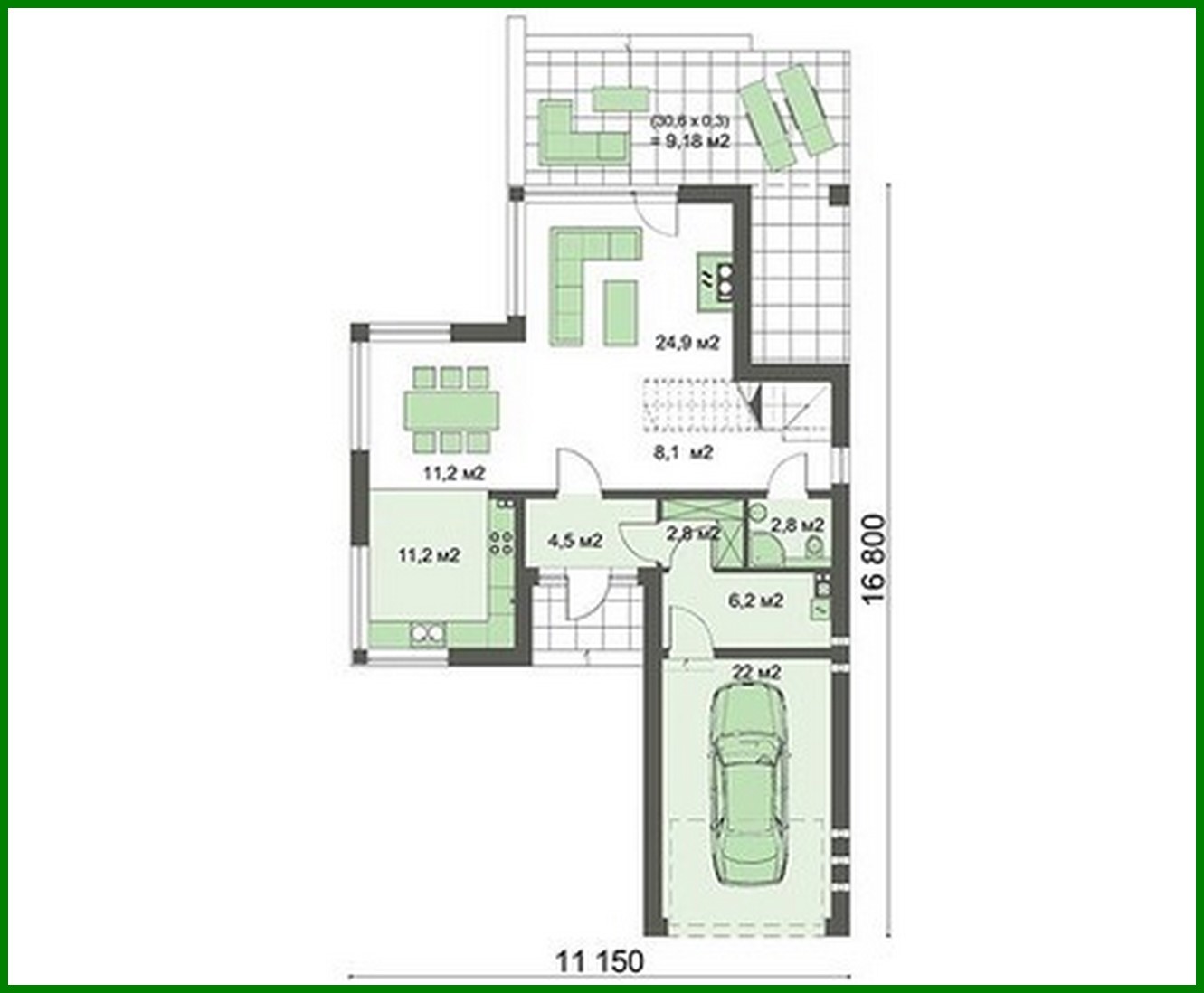 Visualization gallery - Elegant house with open terraces and balconies