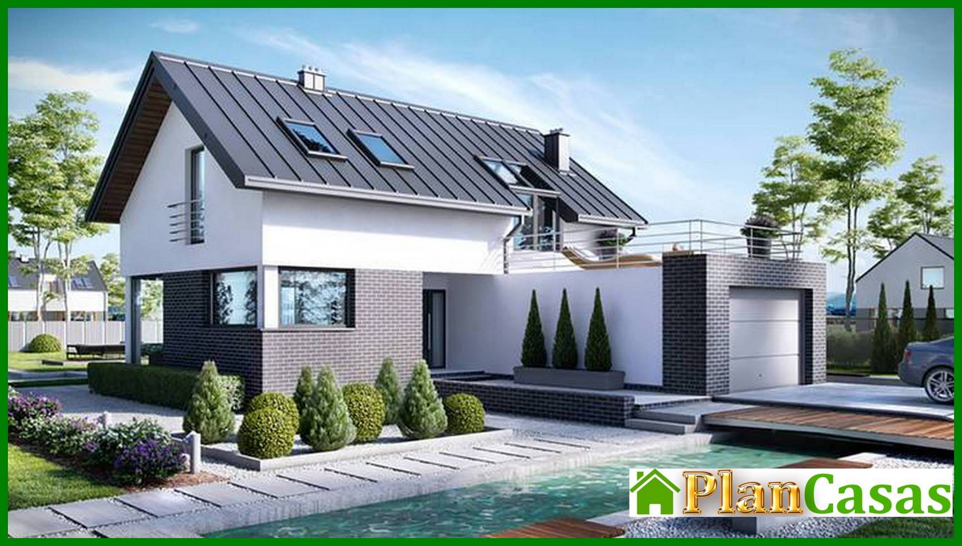 Visualization gallery - Elegant house with open terraces and balconies