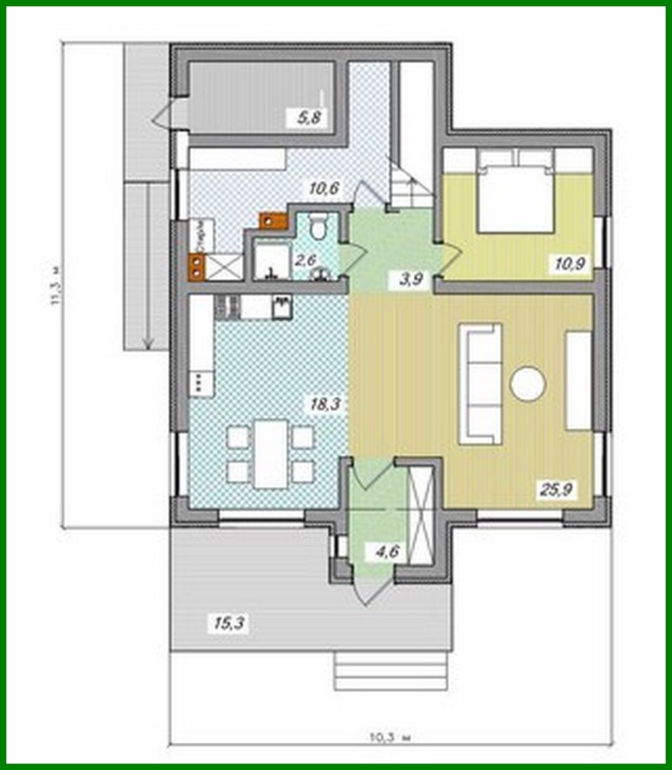 Visualization gallery - An attic house project of an unusual shape